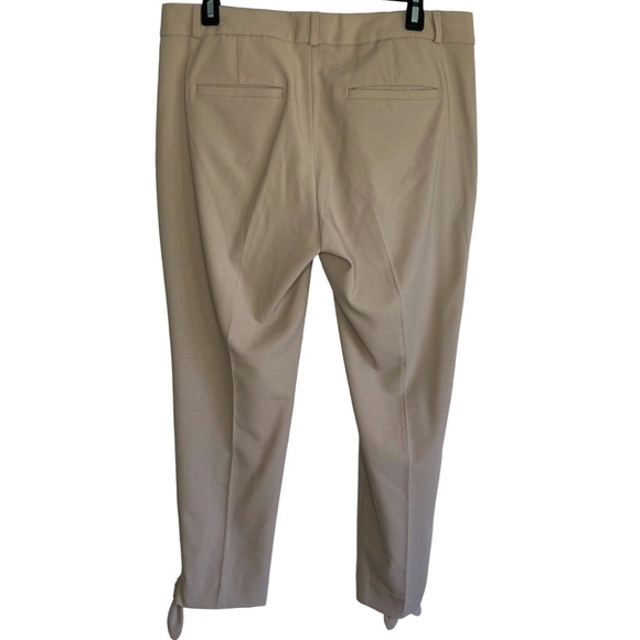Banana Republic Avery Beige Straight Leg Cropped Trousers Pants w/ Bows - Picture 2 of 7